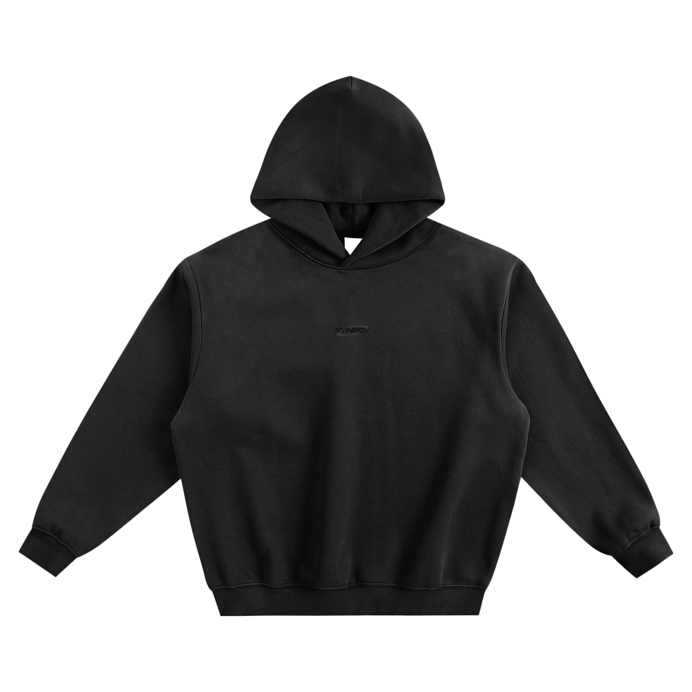 Fleeced Boxy Hoodie - Black