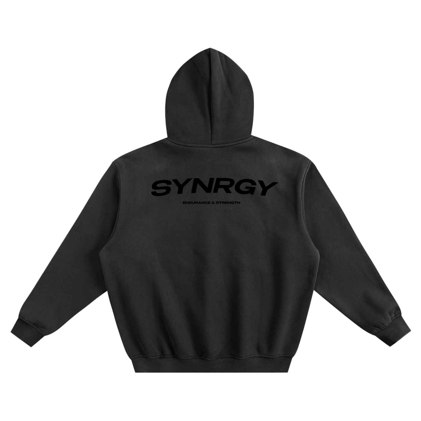 Fleeced Boxy Hoodie - Black