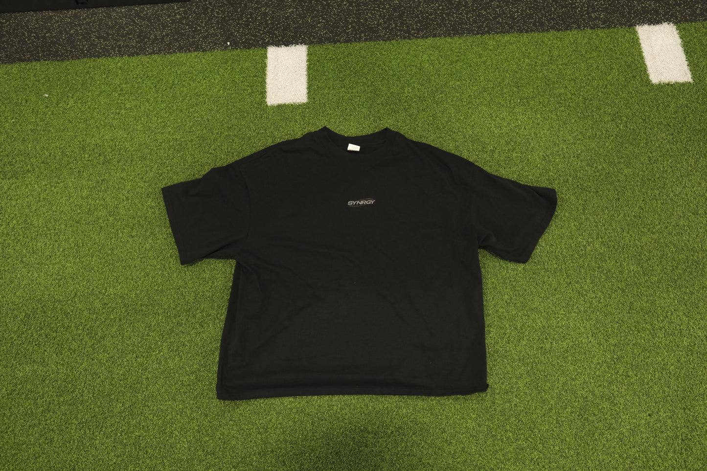 Oversized Cropped Boxy T-Shirt - Black