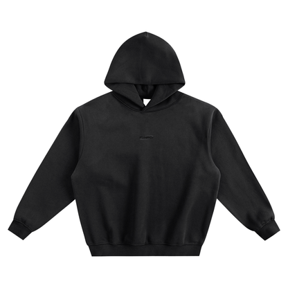 Fleeced Boxy Hoodie - Black