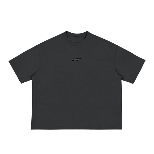 Oversized Cropped Boxy T-Shirt - Black