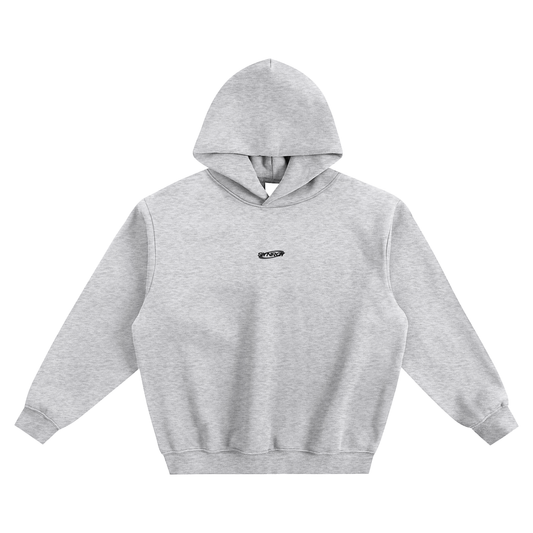 Fleeced Boxy Hoodie - Grey