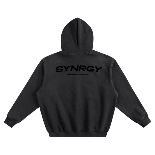 Fleeced Boxy Hoodie - Black