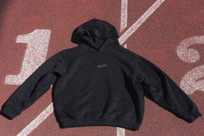 Fleeced Boxy Hoodie - Black