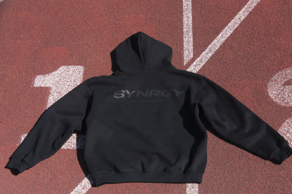 Fleeced Boxy Hoodie - Black