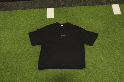 Oversized Cropped Boxy T-Shirt - Black