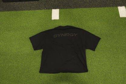 Oversized Cropped Boxy T-Shirt - Black