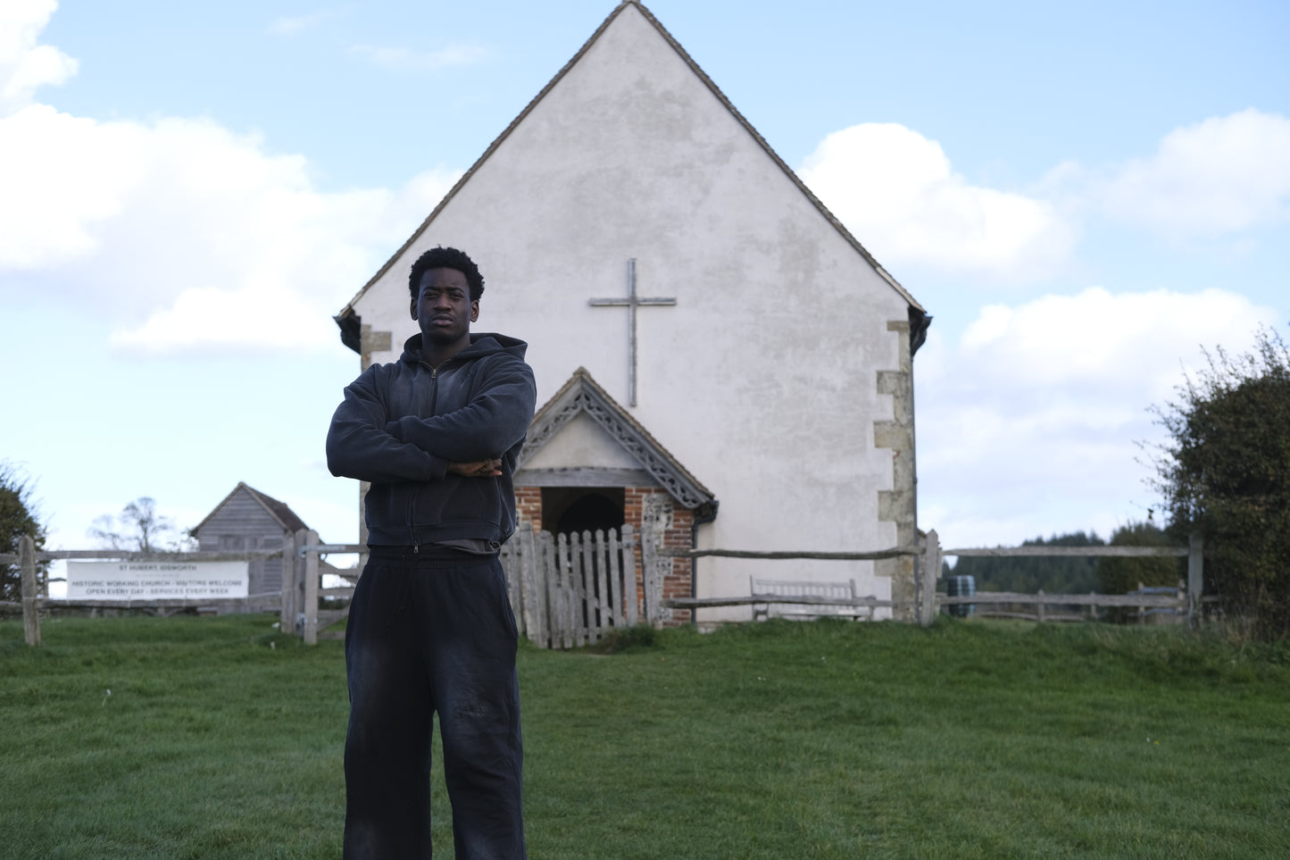 Boxy Zip-Up Snow Washed Hoodie - Black