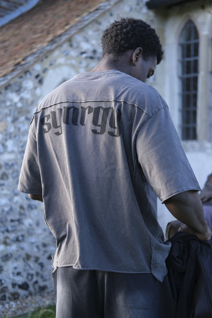 Snow Washed Oversized T-Shirt - Grey