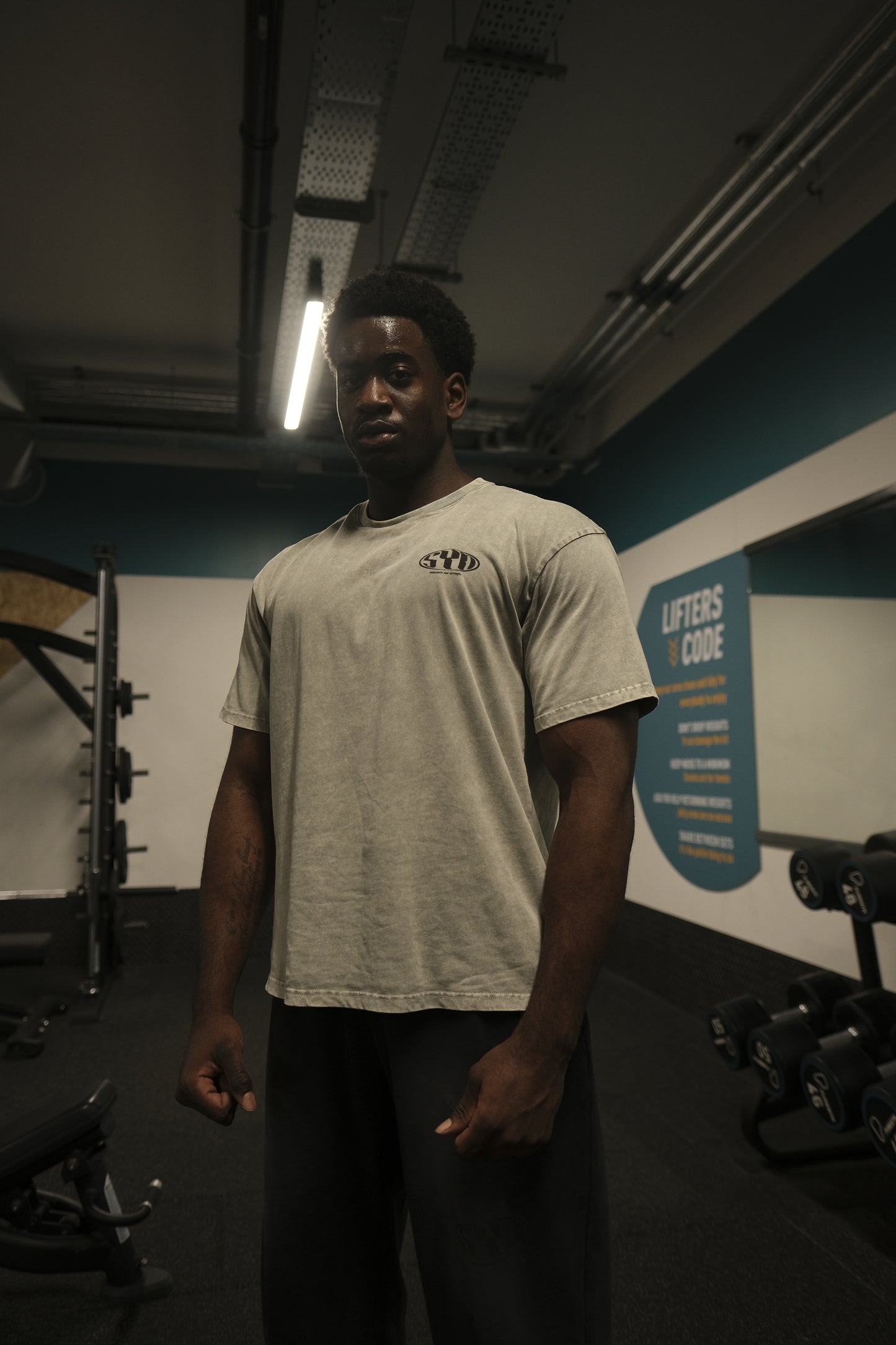 Oversized Snow Washed T-Shirt - Grey/White