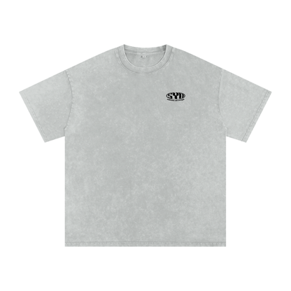 Oversized Snow Washed T-Shirt - Grey/White