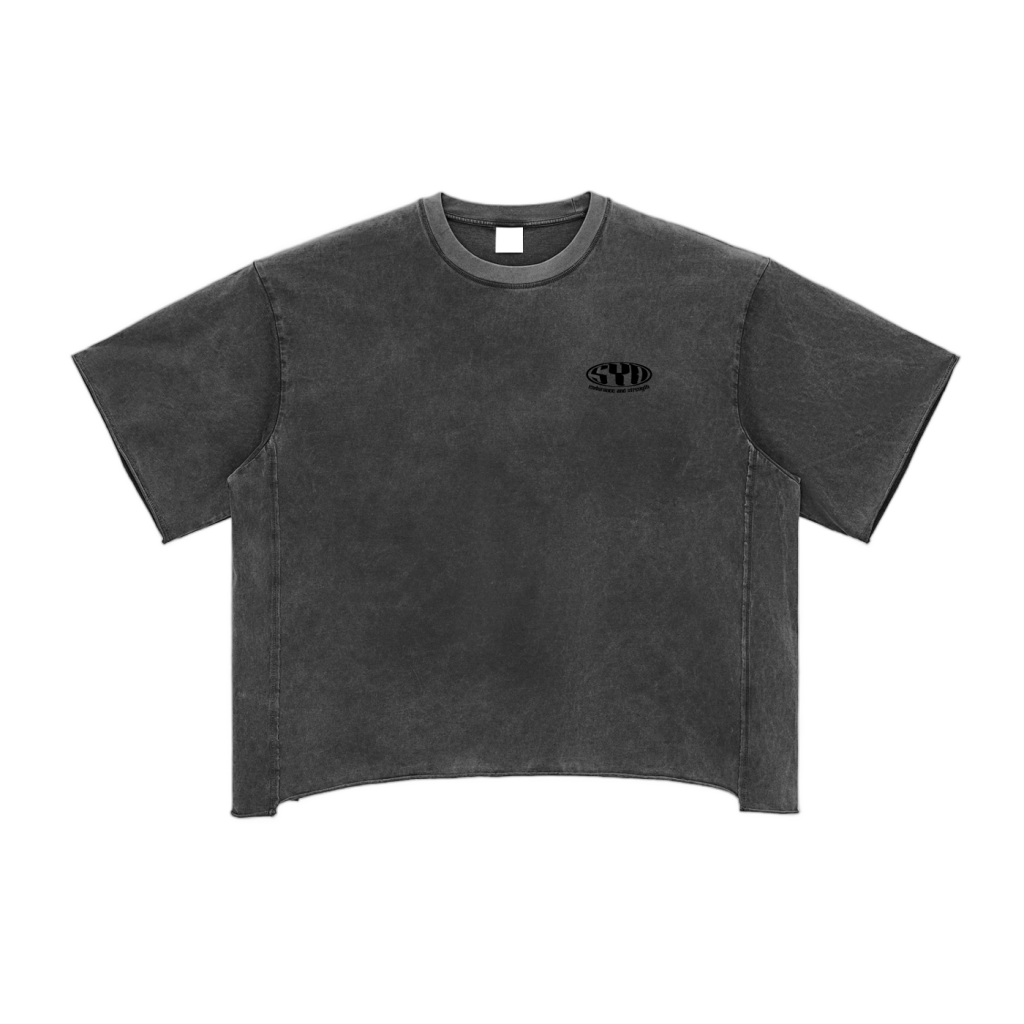 Snow Washed Oversized T-Shirt - Grey