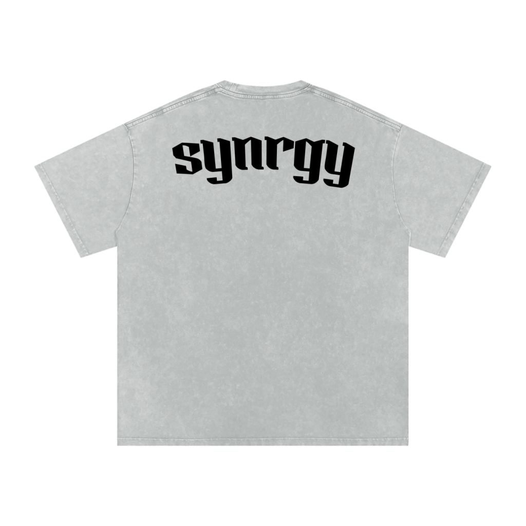 Oversized Snow Washed T-Shirt - Grey/White