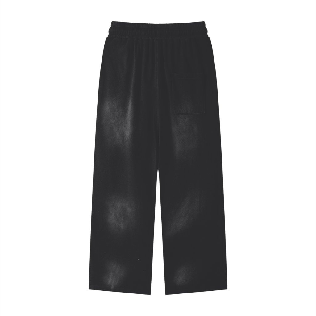 Loose Fit Snow Washed Joggers - Black