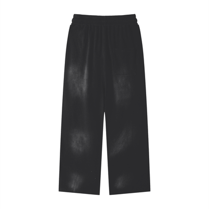 Loose Fit Snow Washed Joggers - Black
